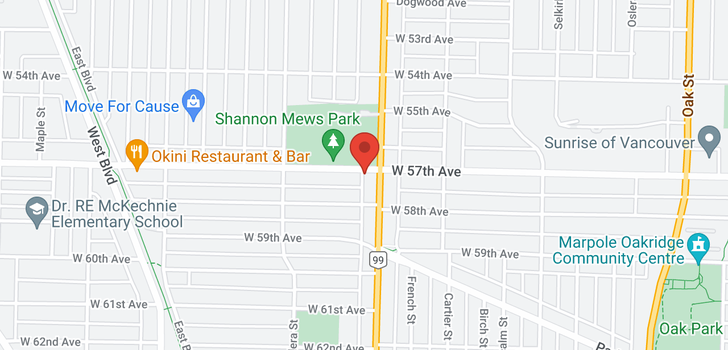 map of 1516 W 57TH AVENUE